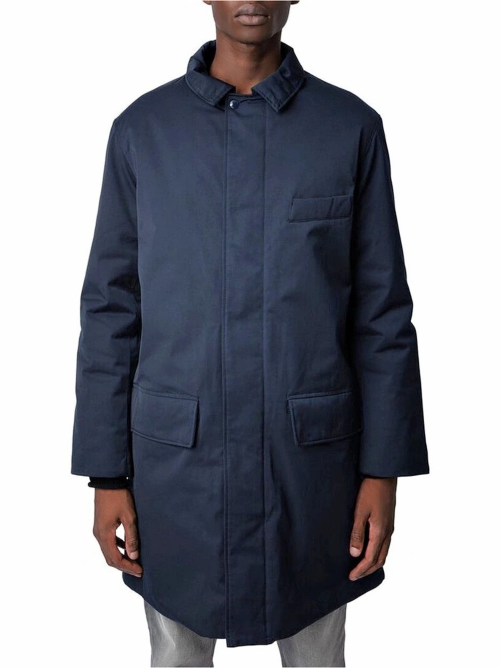 Zadig & Voltaire MEL MINIMAL TWILL Minimal Twill Coat Blue Size Small NWT $798